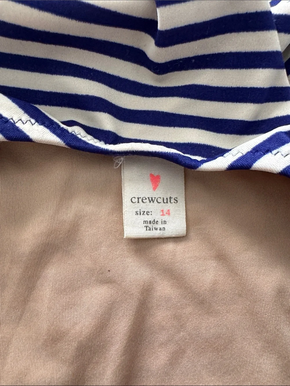 Crewcuts Navy & White Striped One-Piece Swimsuit with Gold Star